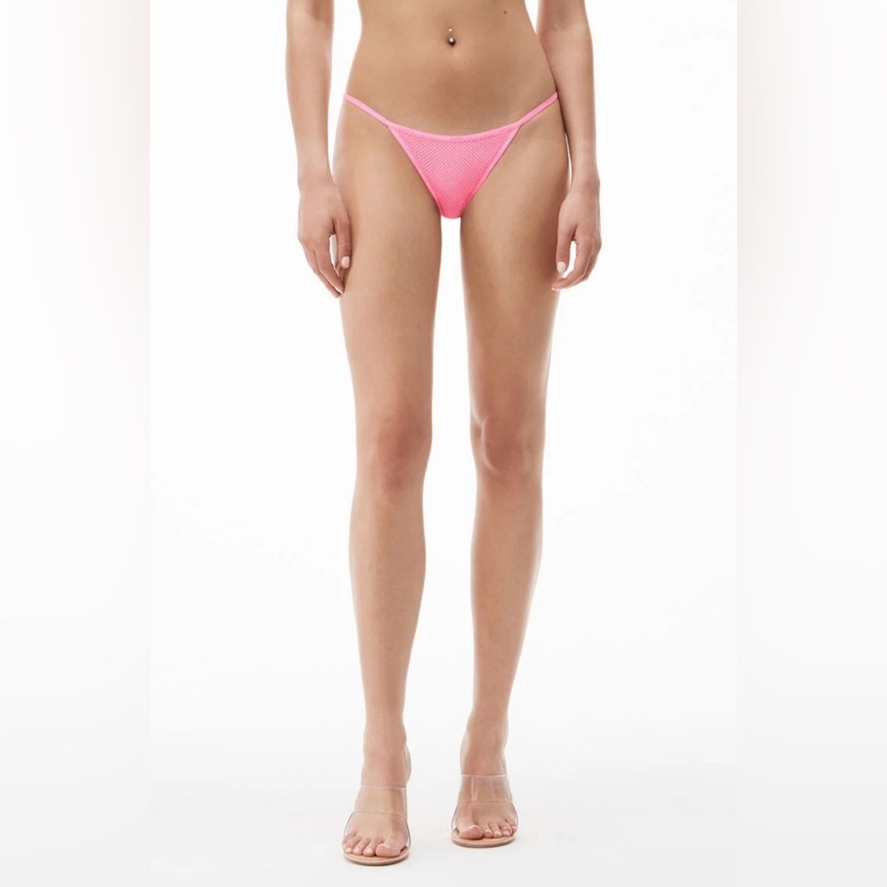 Alexander Wang Pink Mesh String Bikini Brief